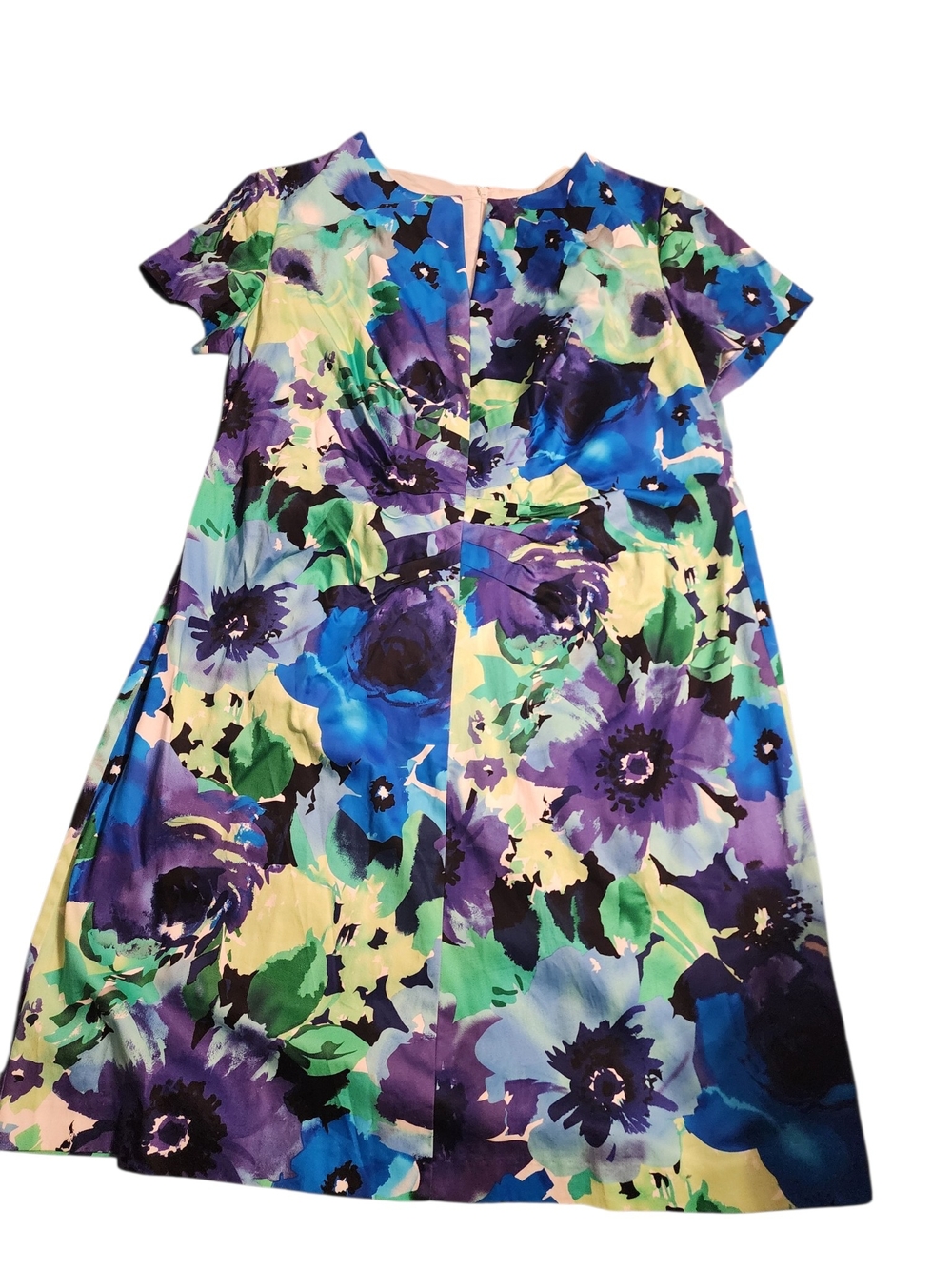 Jessica Howard Multicolor Floral A-Line Dress in Blue & Purple
